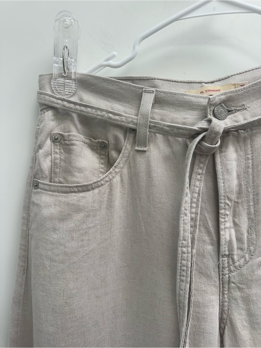 LEVI’S XL BAGGY STRAIGHT LINEN BLEND WOMEN'S PANTS (size waist 25, length 29) - Picture 8 of 12
